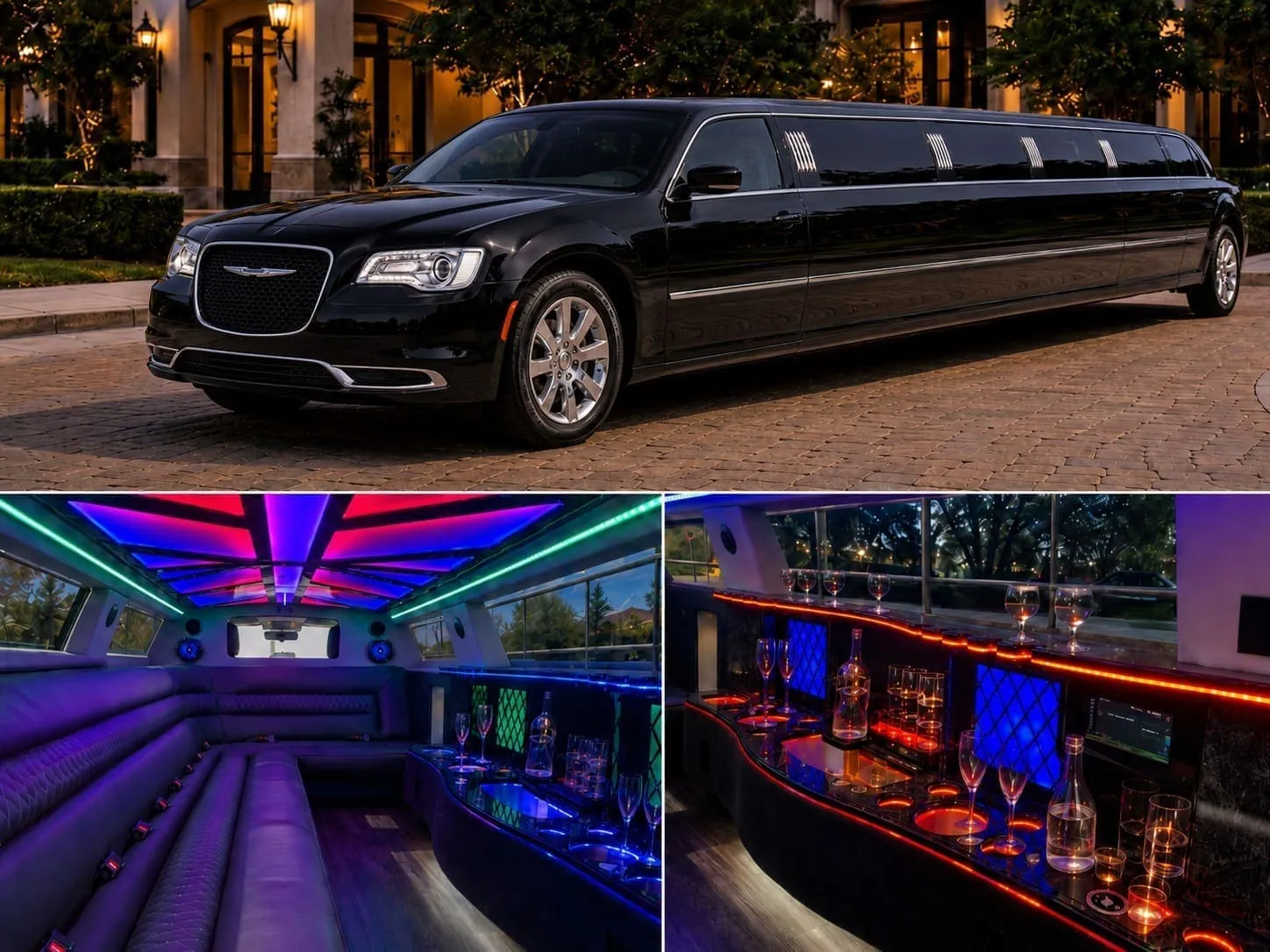 Chrysler 300 Stretch Limousine — Black or White rental in Nashville, TN