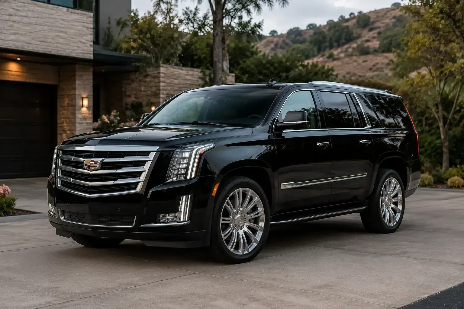 Luxury Cadillac Escalade SUV with chauffeur service in Nashville, TN