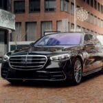 black wedding car chauffeur