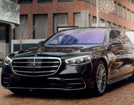 black wedding car chauffeur