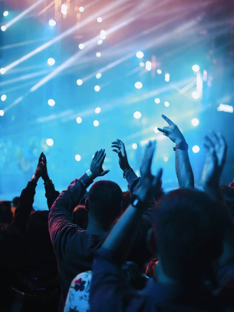 enjoying a concert