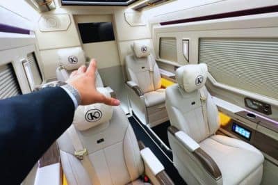 white sprinter van interior