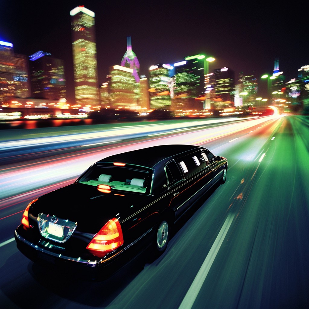 stretch limo on road