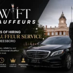 Luxury chauffeur service in Murfreesboro featuring a professional driver beside a premium black sedan for executive and airport transportation.